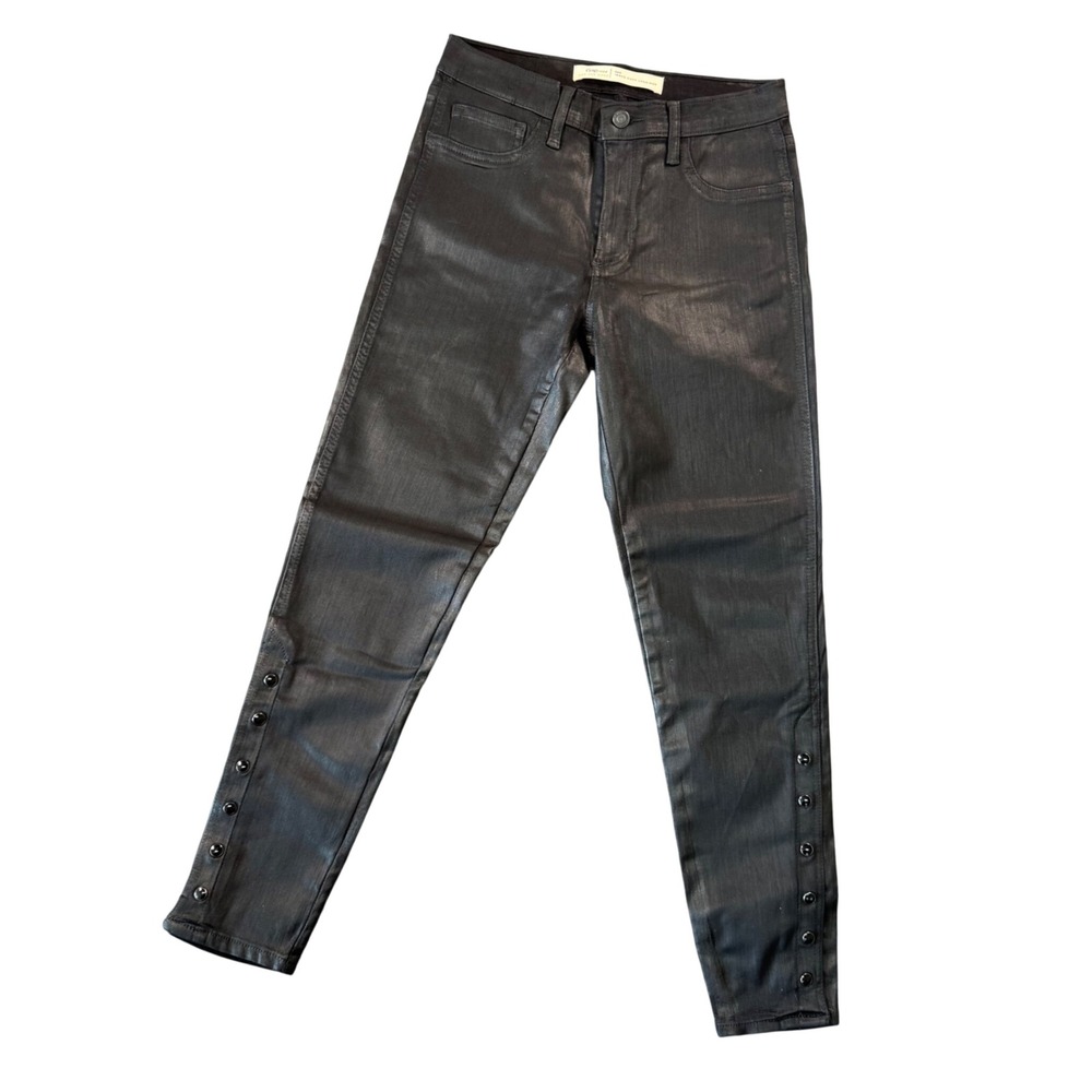Gap 1969 Black Coated Skinny Jeans Rocker‎ Chic Model Snap 8/29R